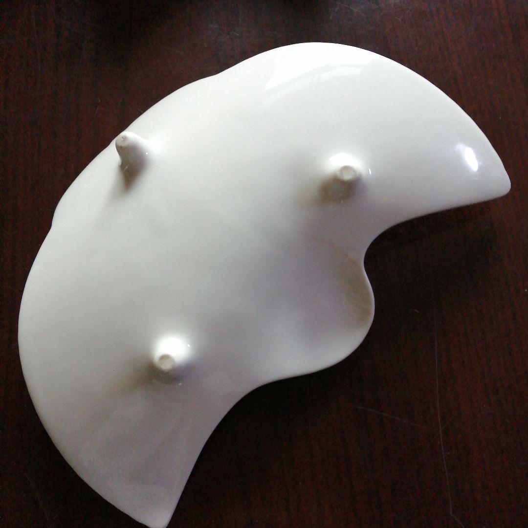 京焼　鶴形扇皿　10枚　20cm　大正～昭和初期