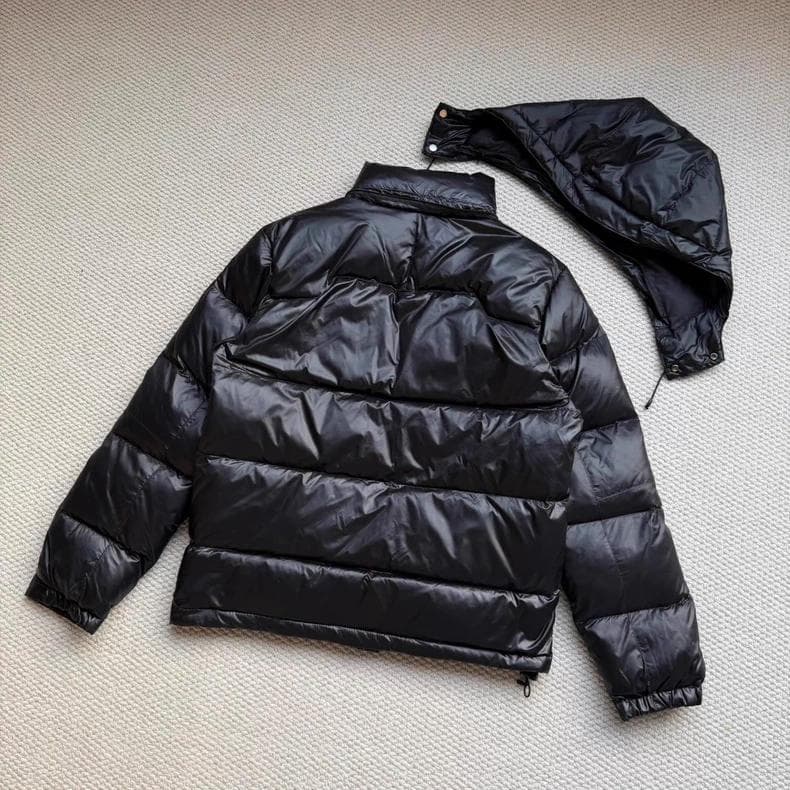 ブラック ダウンジャケット 取り外しフード付き