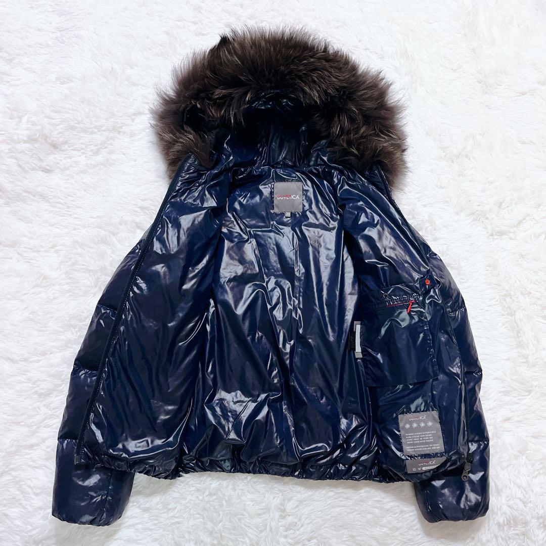 【美品】DUVETICA アダラ ラクーンファー ダウンジャケット 36 紺