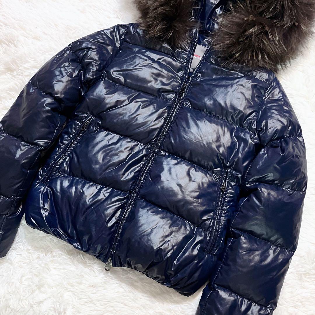 【美品】DUVETICA アダラ ラクーンファー ダウンジャケット 36 紺