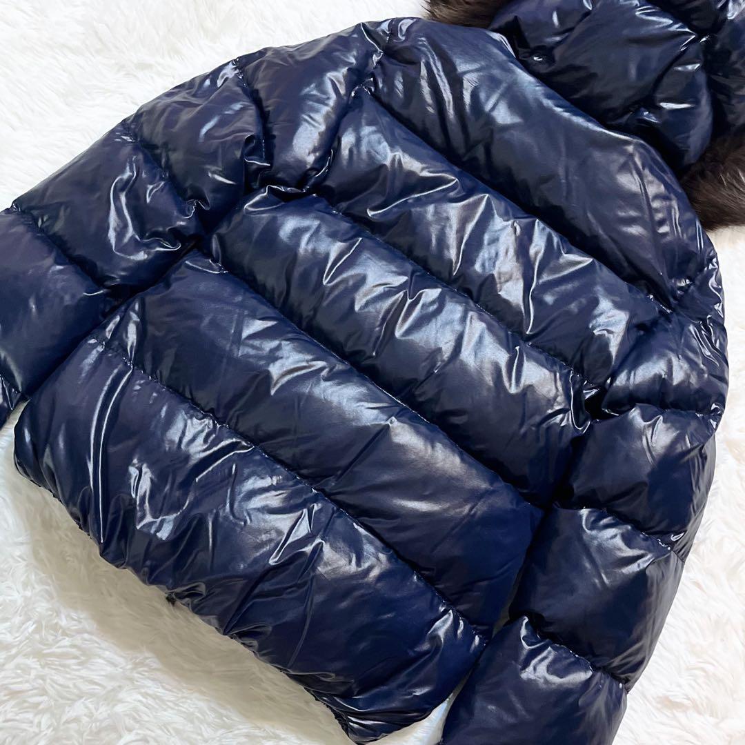 【美品】DUVETICA アダラ ラクーンファー ダウンジャケット 36 紺