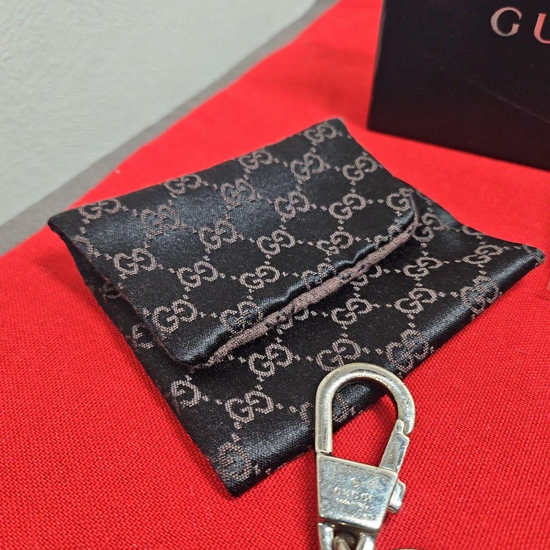 美品 GUCCI キーリング キーホルダー ドリアン GGシマ シルバー金具