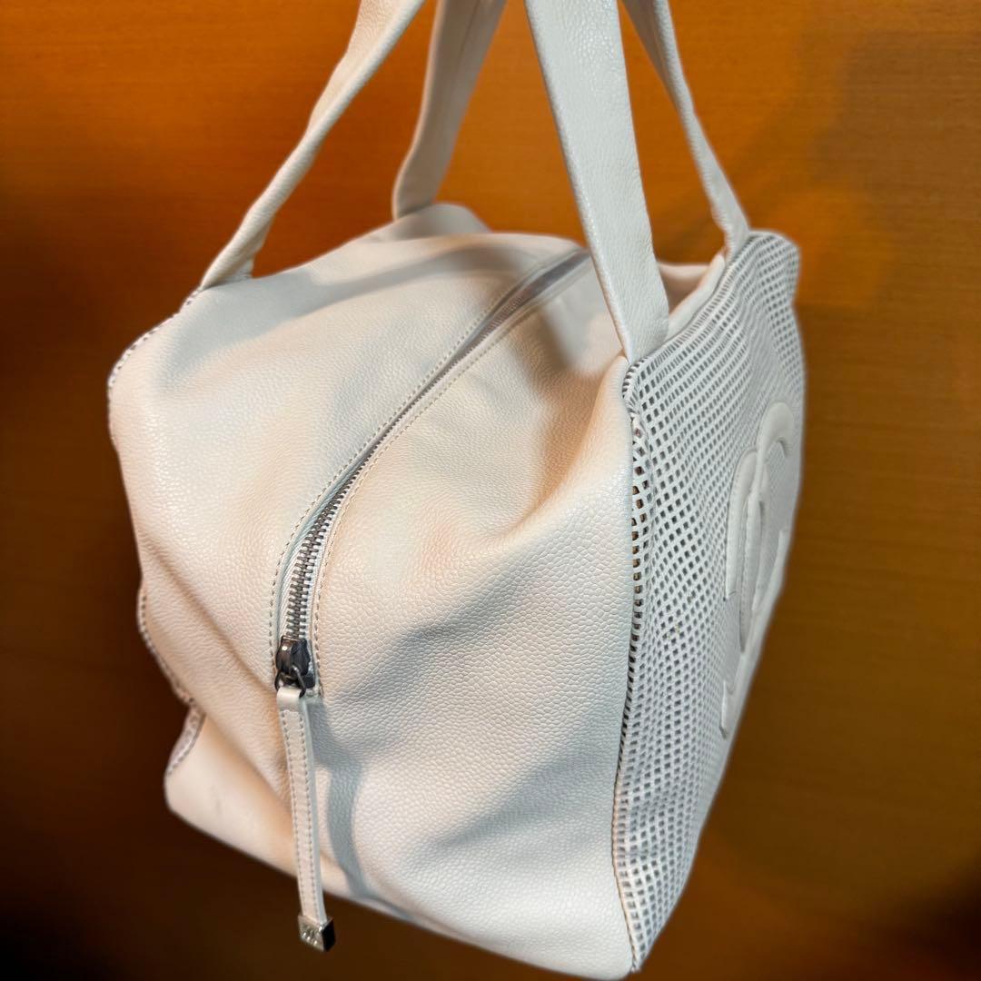 美品♡ シャネル パンチング デカココ ハンドバッグ キャビアスキン マトラッセ