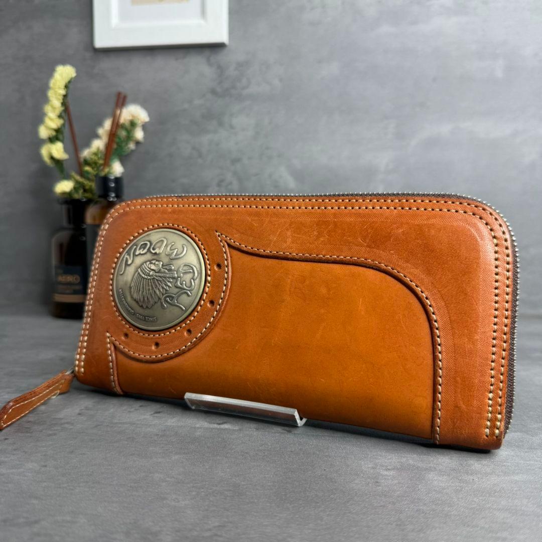 ★美品★REDMOON ラウンドジップ 長財布 51mm ビッグコンチョ