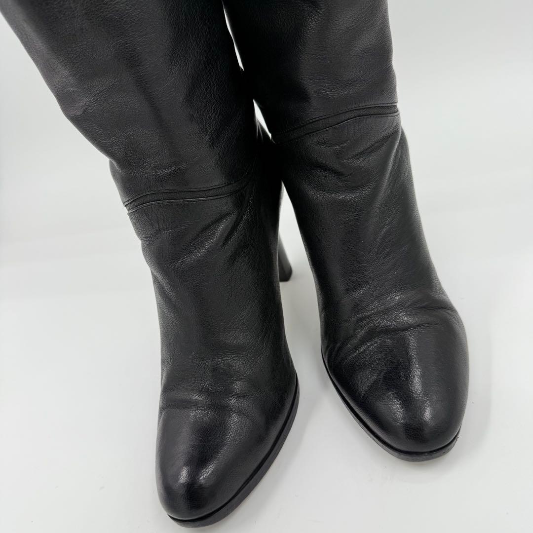 【美品】柔らかレザー ジミーチュウ レディース ロングブーツ ヒール