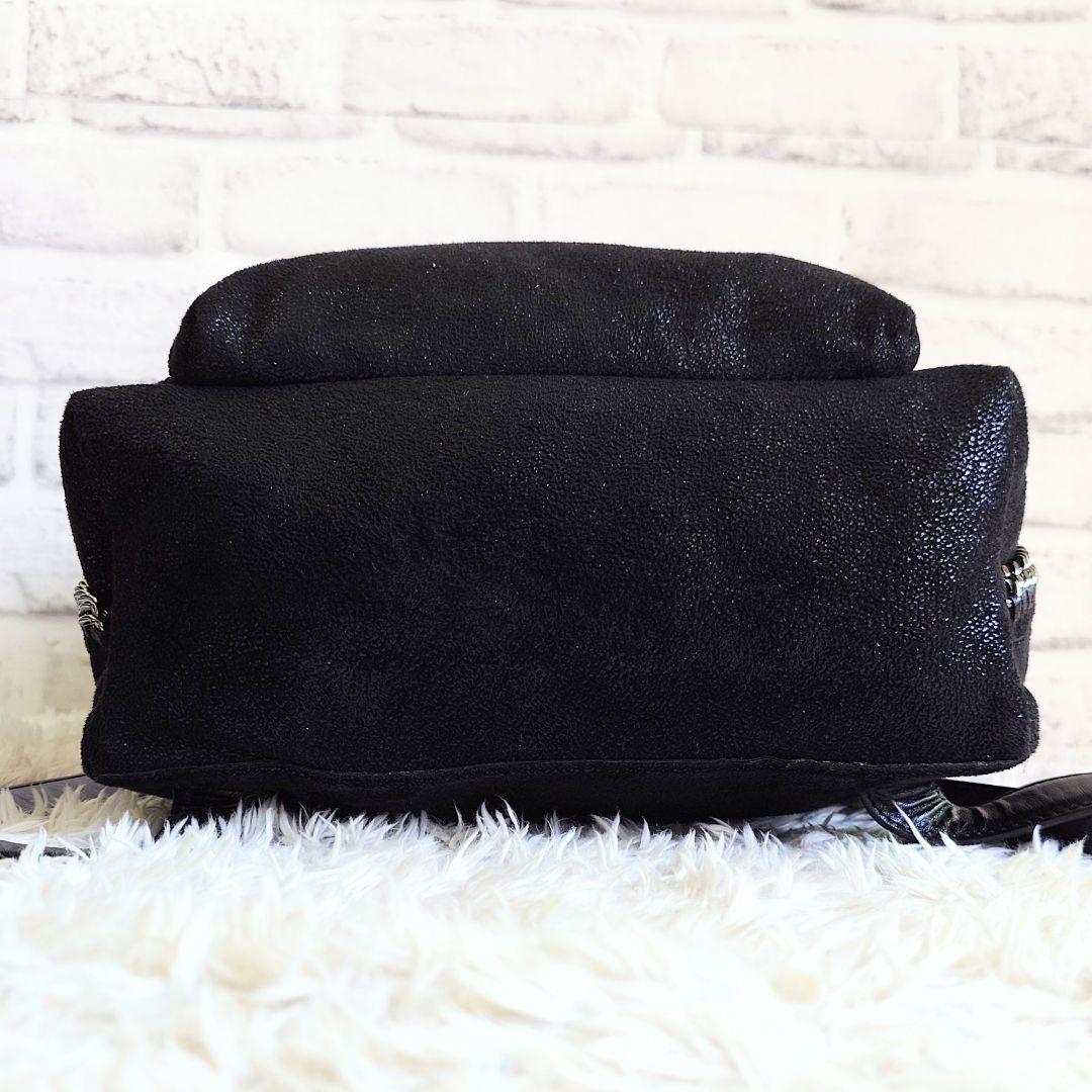 ステラマッカートニー ファラベラ バックパック 保存袋有 シルバーチェーン 黒