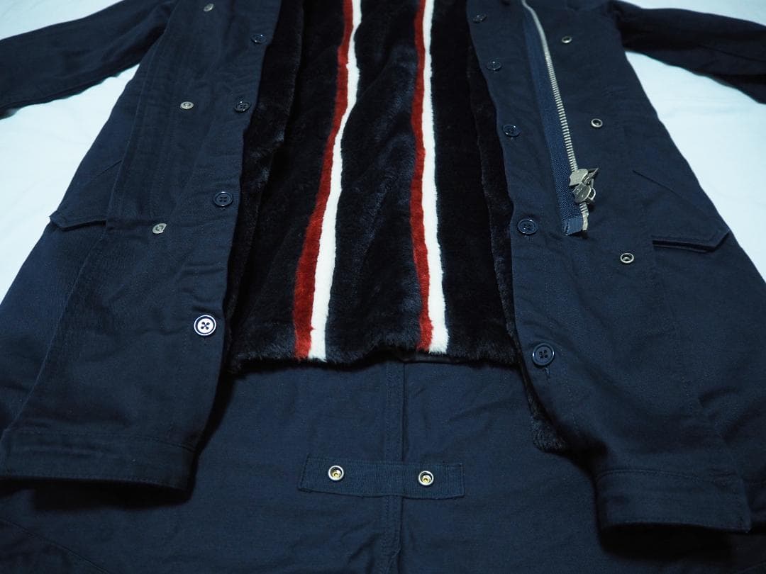 FRED PERRY フレッドペリー ダークネイビー モッズコート フード付美品