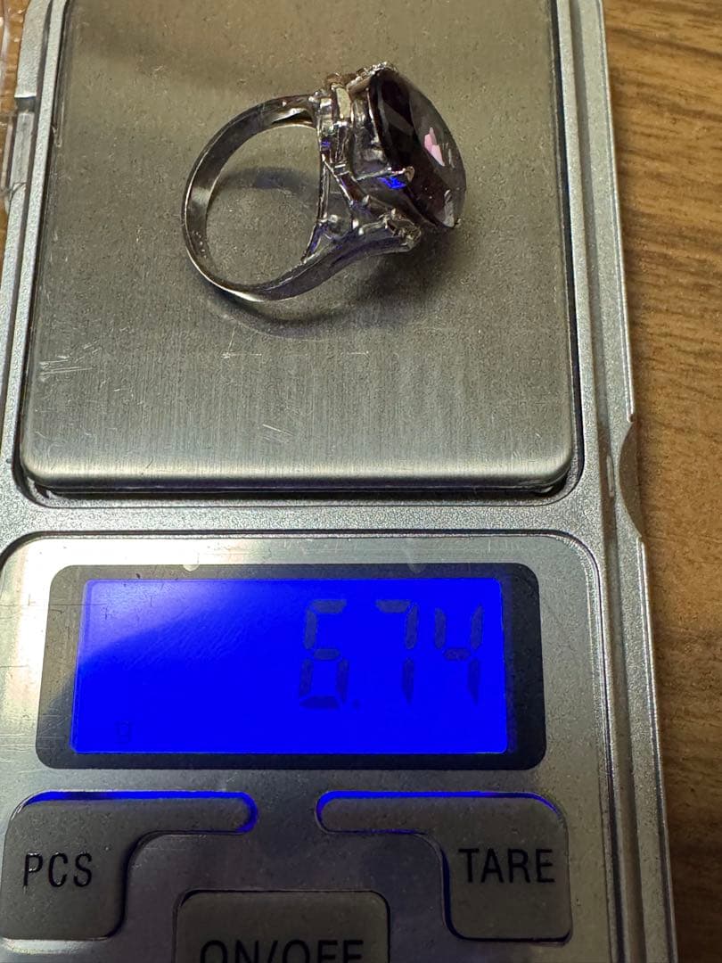 紫石　ヴィンテージリング　wg 6.74g
