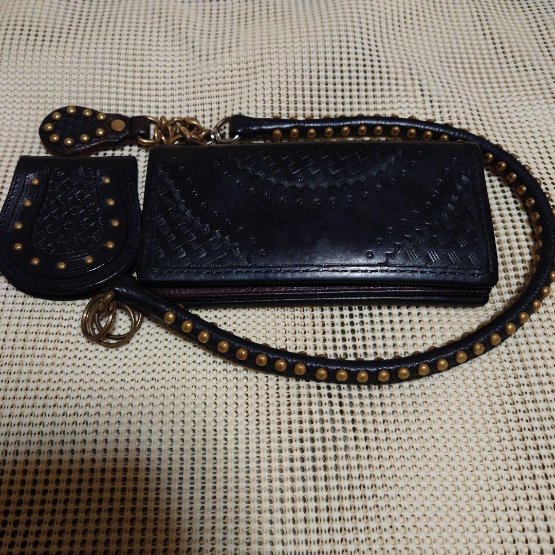 CALEE レザーウォレット　ウォレットチェーン　小銭入れ