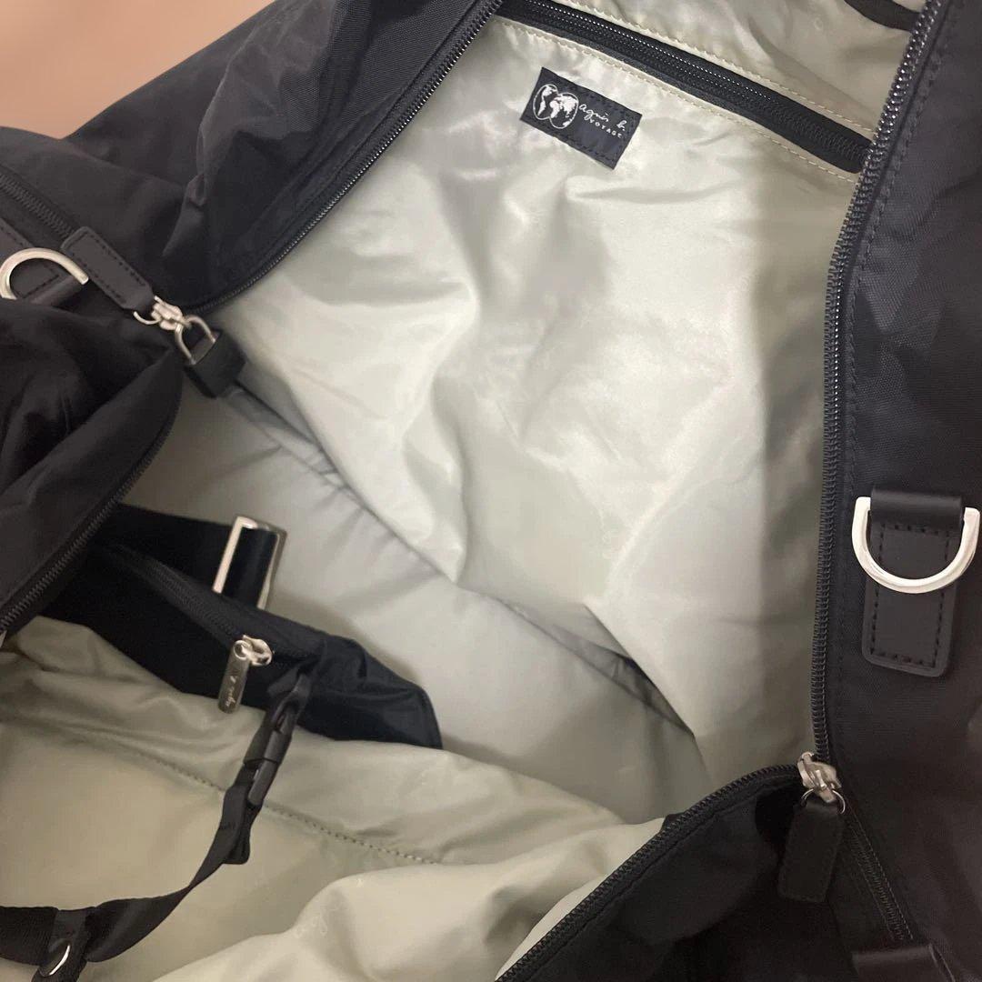 agnès b. VOYAGE ブラックボストンバッグ