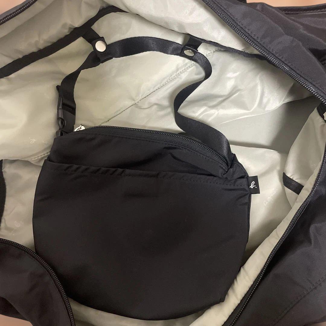 agnès b. VOYAGE ブラックボストンバッグ