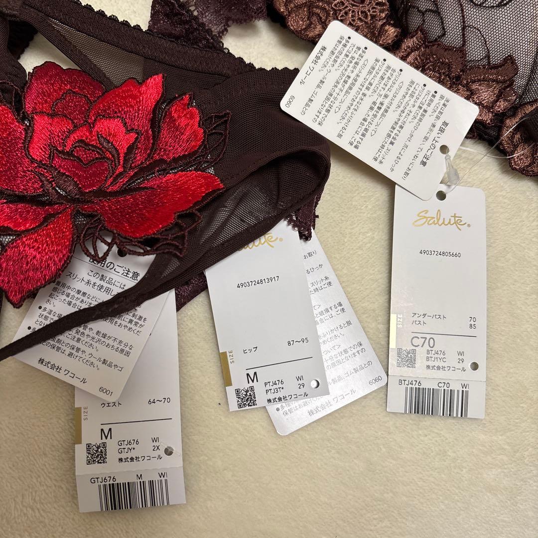 ワコール　サルート　76 ブラ　Tバックショーツ　ガーターベルト　空中庭園