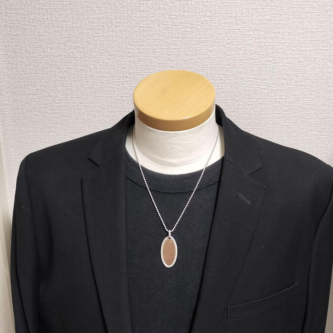 GUCCI オーバル プレート ネックレス 925 ボールチェーン