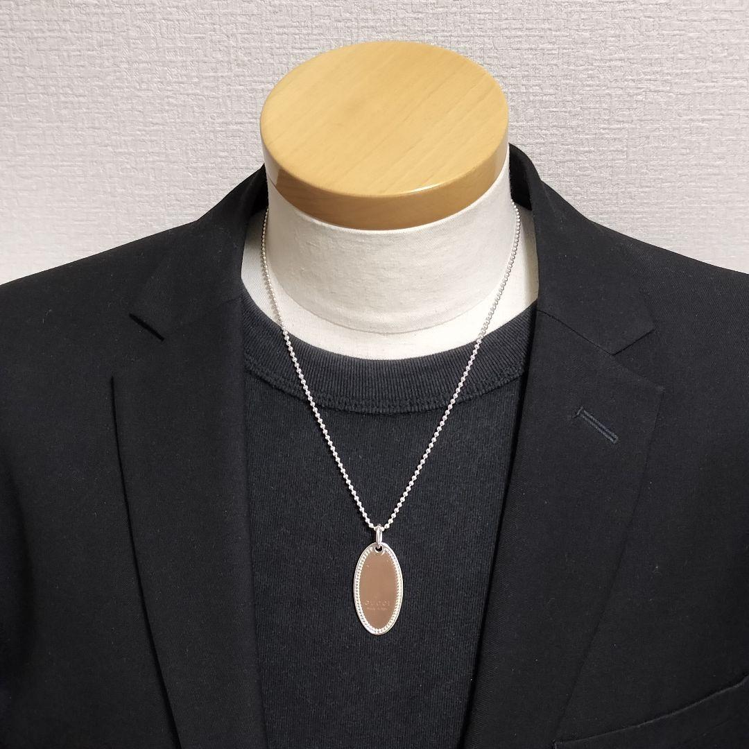 GUCCI オーバル プレート ネックレス 925 ボールチェーン