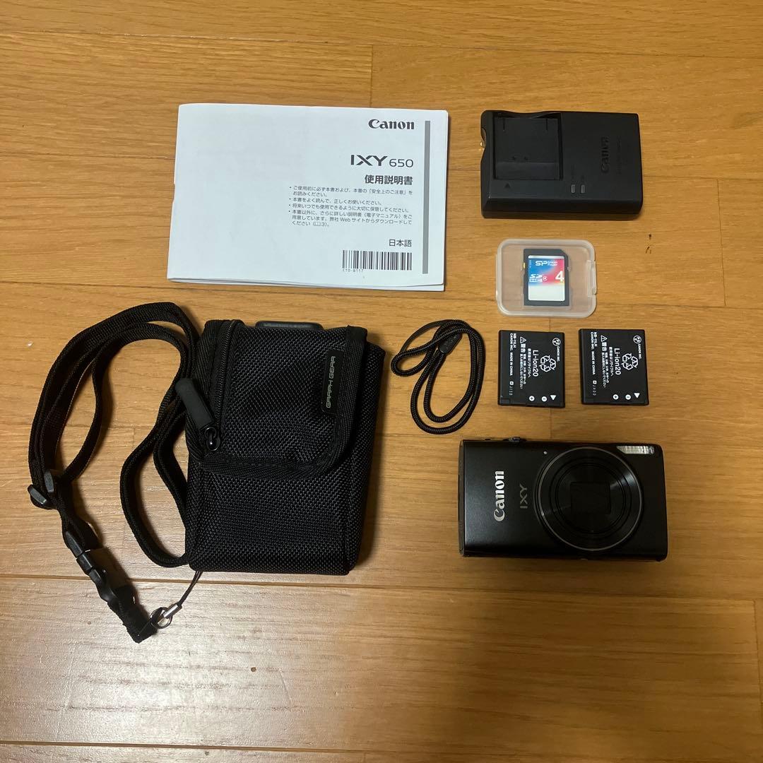 Canon IXY650 コンデジ ブラック 予備バッテリー/SDカード付き