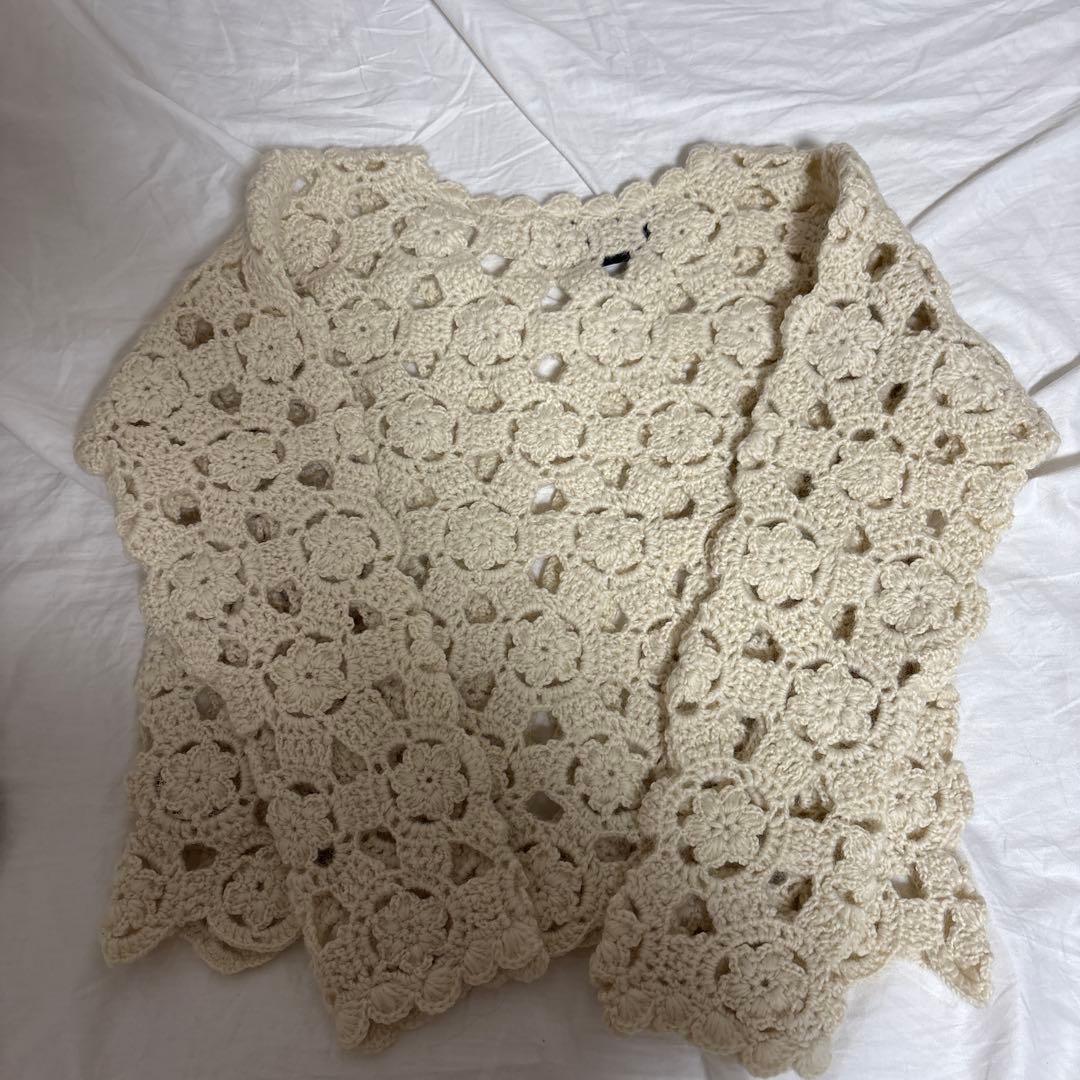 ★SALE★ネパールハンドニット かぎ針レース カーディガン　ビュルデサボン