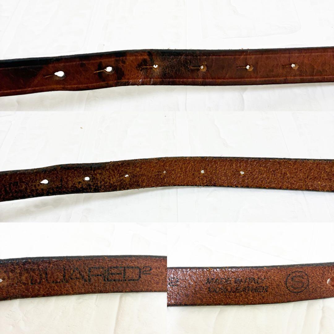 DSQUARED2 ロゴバックル　ブラウンレザーベルト