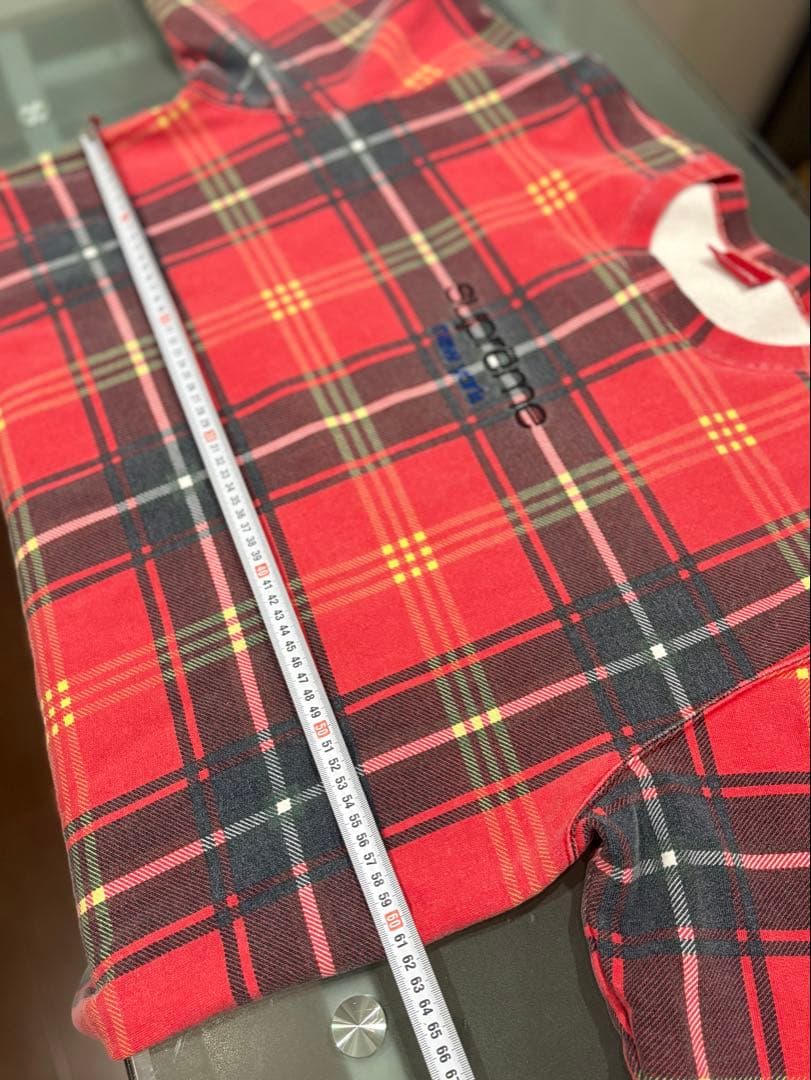 最終価格希少Supreme レッドチェック スウェット