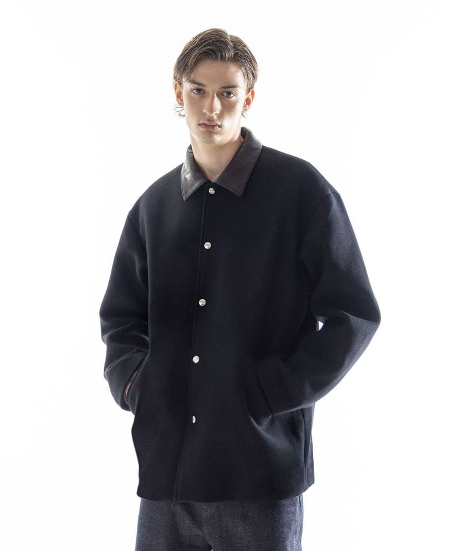 SKOOKUM × monkey time メルトン レザーカラ－ ジャケット