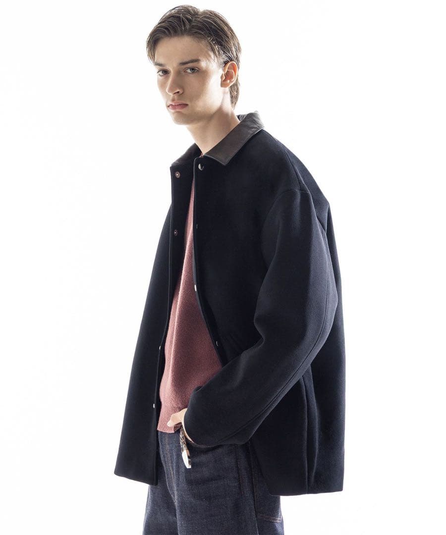 SKOOKUM × monkey time メルトン レザーカラ－ ジャケット