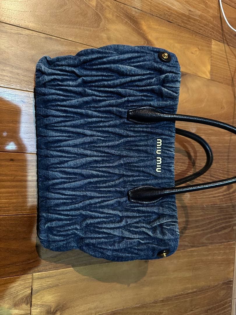 MIU MIU デニムプリーツハンドバッグ