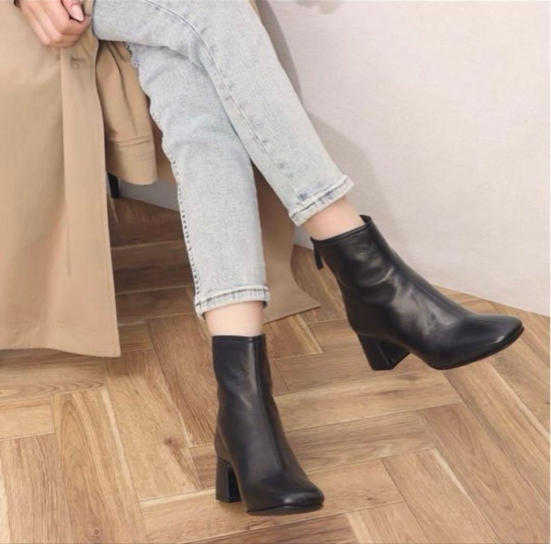 たむ☆ファビオルスコーニ☆ショートブーツ☆黒レザー36サイズ☆