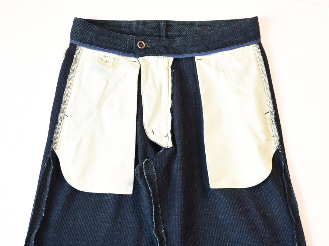 JAPAN BLUE JEANS 藍染刺し子2タックパンツ size30　日本製