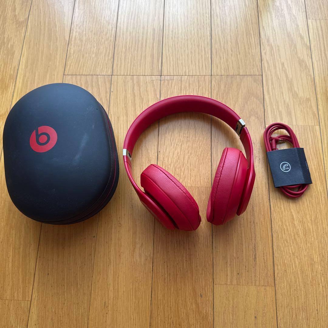 美品 Beats Wireless Studio3 ヘッドホン レッド