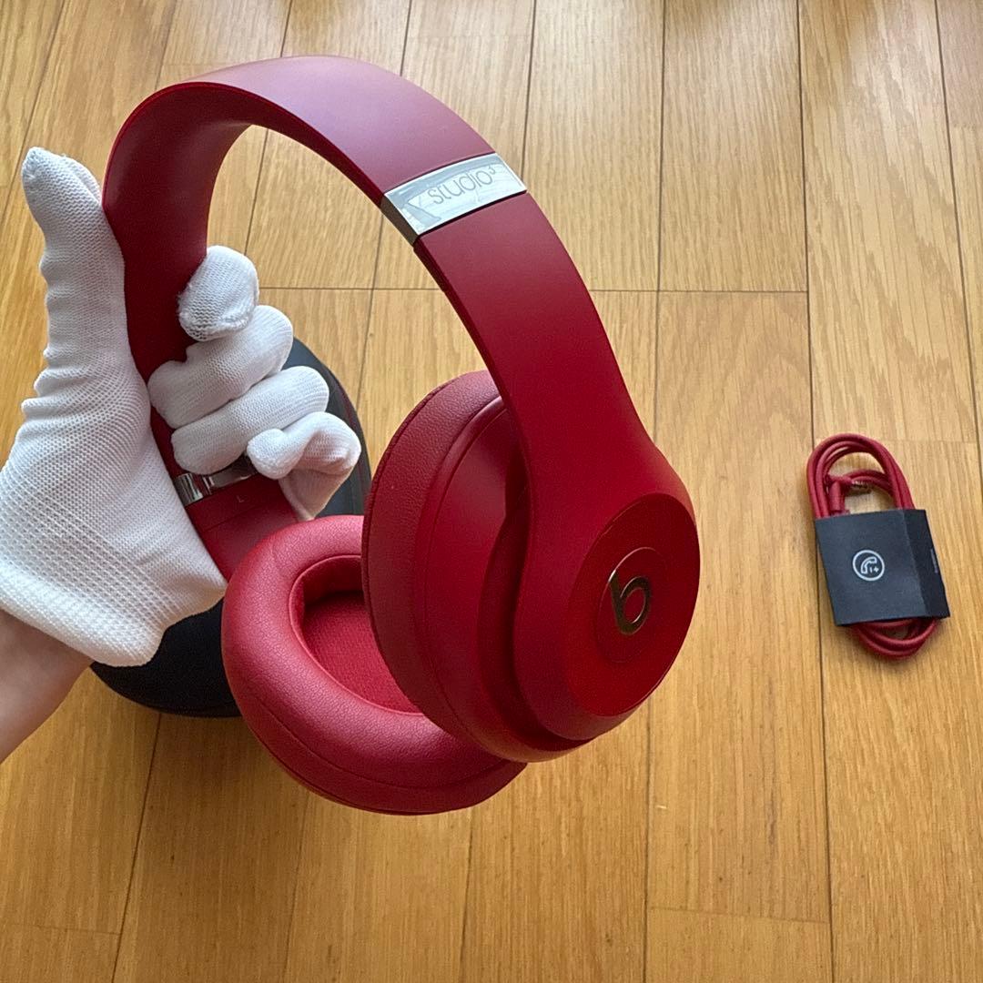 美品 Beats Wireless Studio3 ヘッドホン レッド