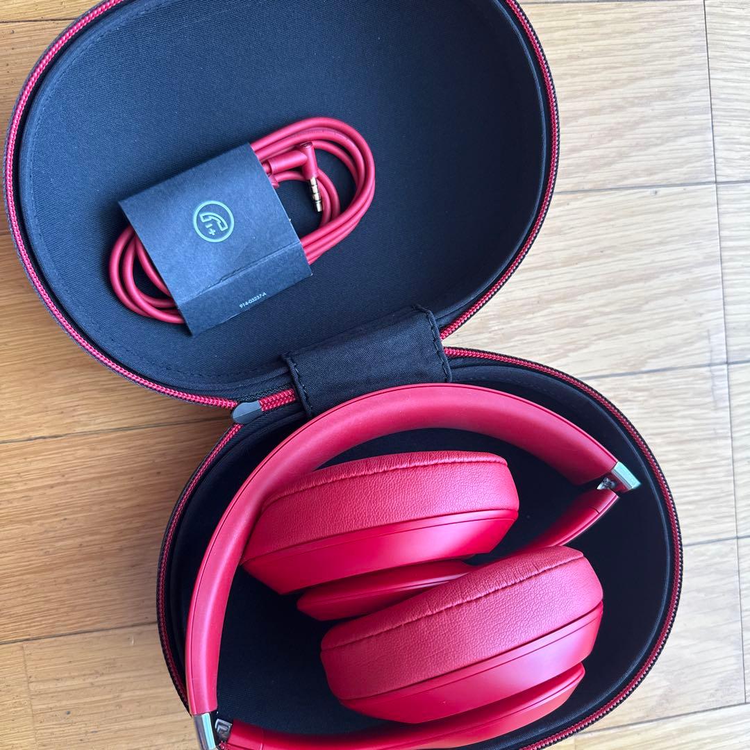 美品 Beats Wireless Studio3 ヘッドホン レッド