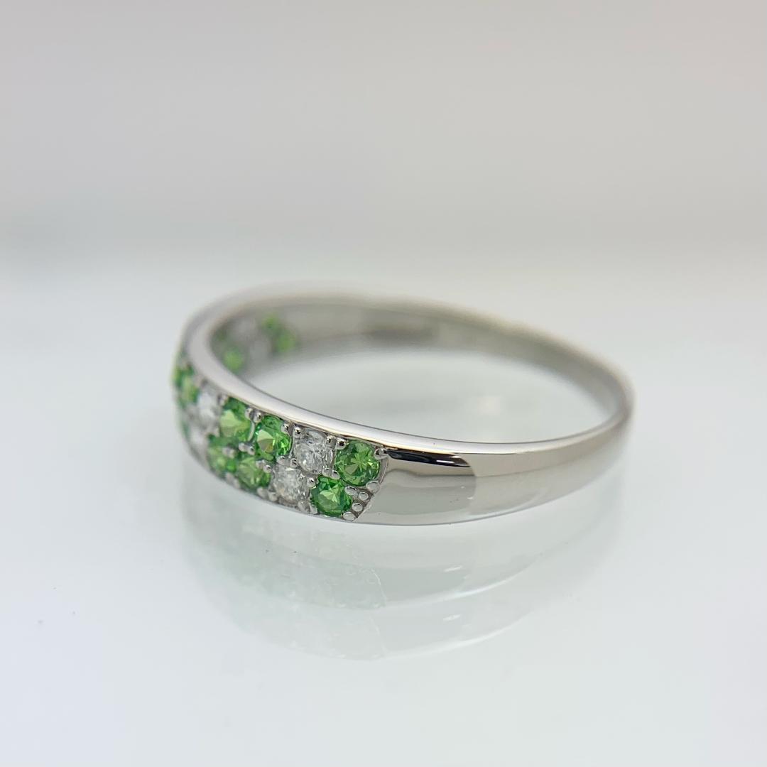 新品 デマントイドガーネット ダイヤモンド リング 0.35ct Pt