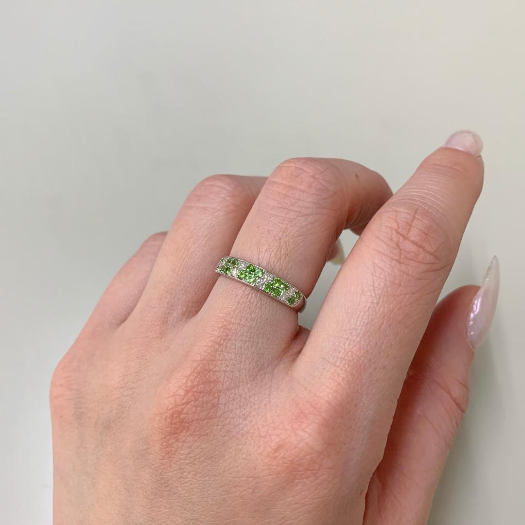 新品 デマントイドガーネット ダイヤモンド リング 0.35ct Pt