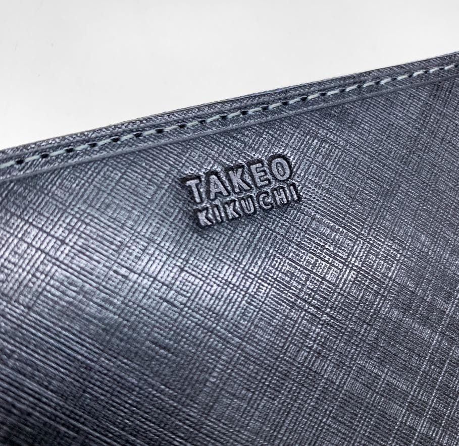 タケオキクチ　ラウンド長財布　新品未使用　ネイビー 727628 ¥22,000