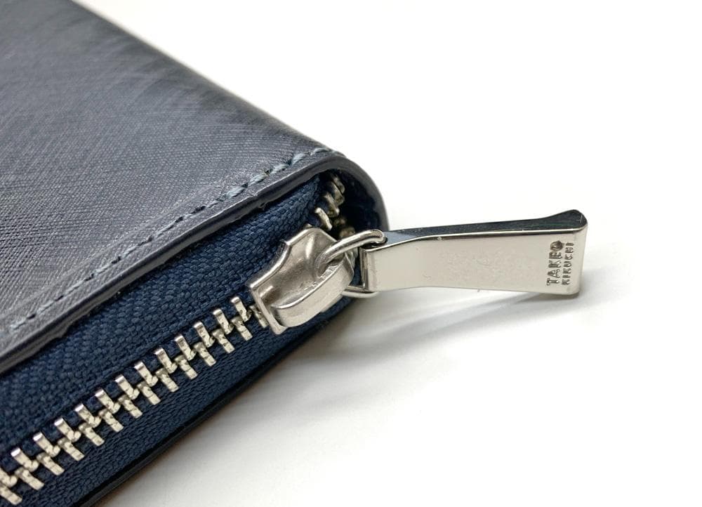 タケオキクチ　ラウンド長財布　新品未使用　ネイビー 727628 ¥22,000