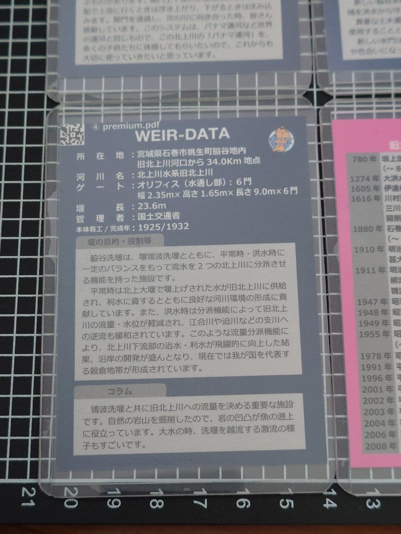 旧北上川分流施設完成10周年記念建設物カード