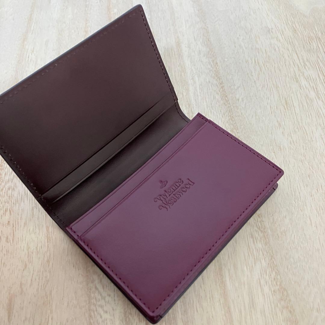 未使用✨ヴィヴィアンウエストウッド ✨名刺入れ✨牛革✨オーブ✨ワインレッド