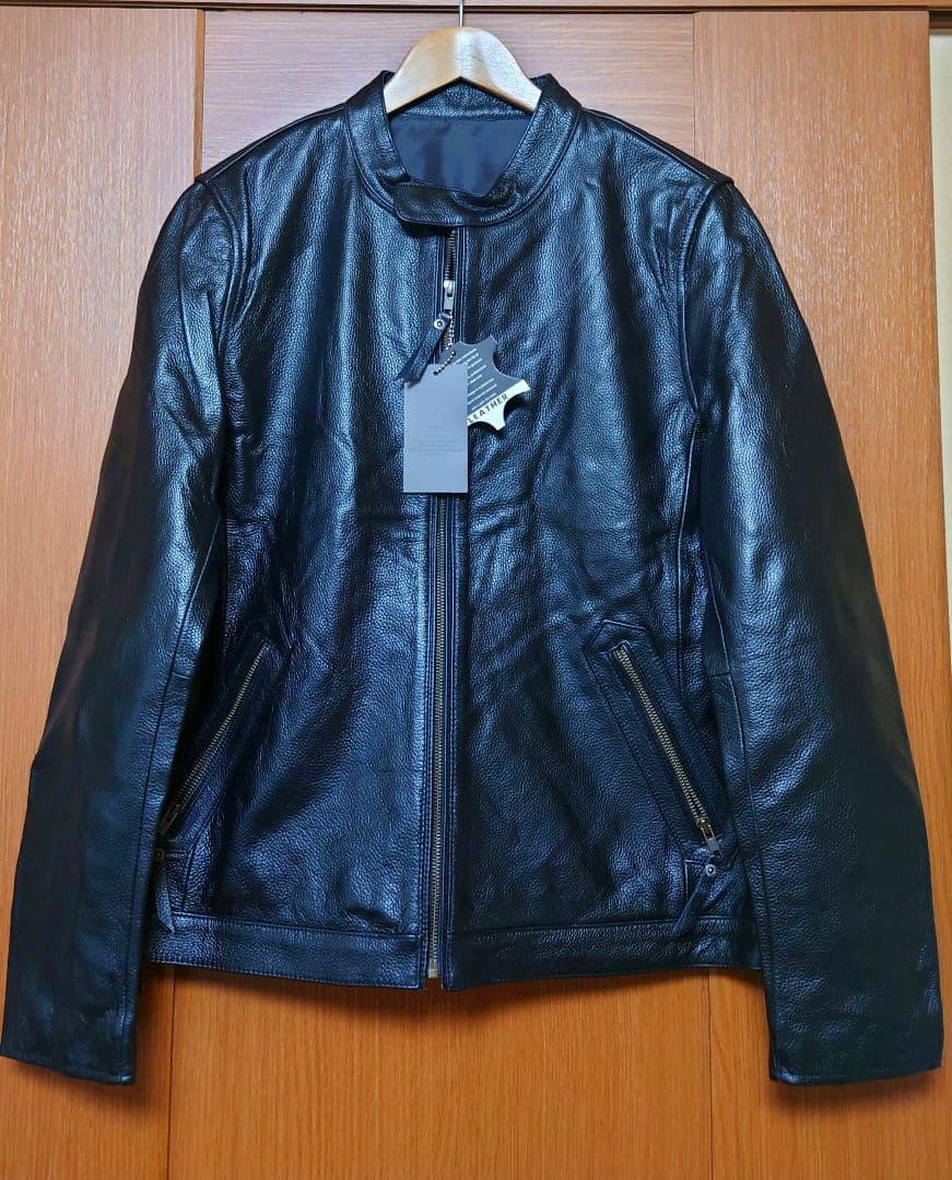 【本日のみ値下げ】BOLINI レザーシングルライダースジャケット(48)