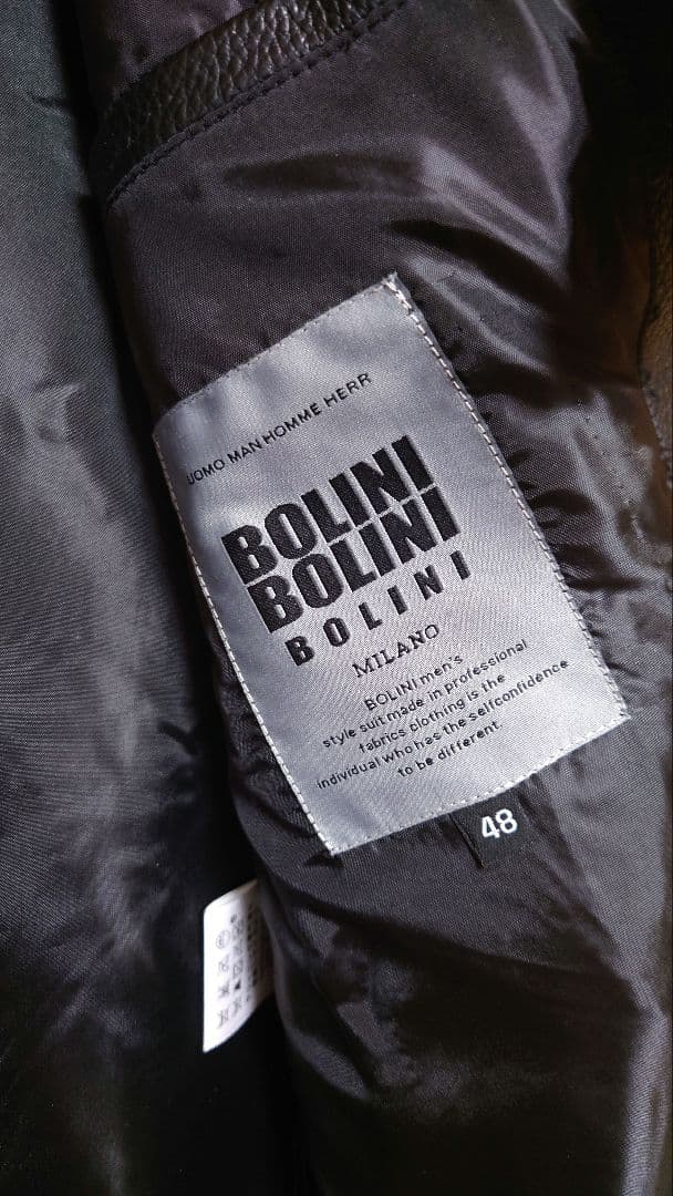 【本日のみ値下げ】BOLINI レザーシングルライダースジャケット(48)