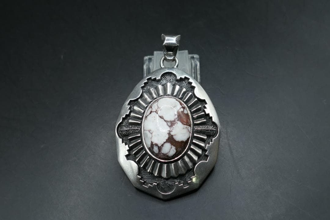 美品　SAAD　サード　ワイルドホース　ホワイトターコイズ　ネックレス　トップ