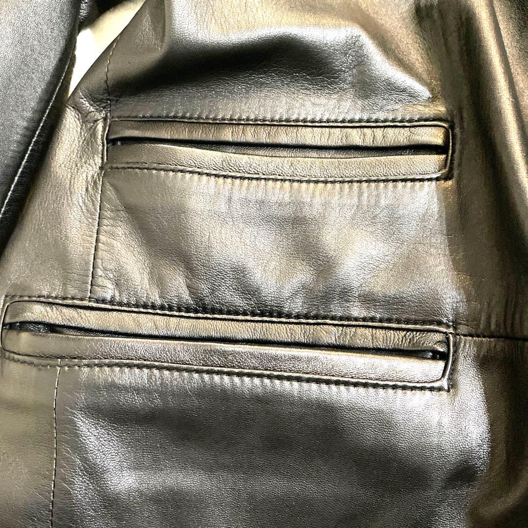 【美品】大きいサイズ　B &T CLUB ラムレザー　羊革　ジャケット　コート