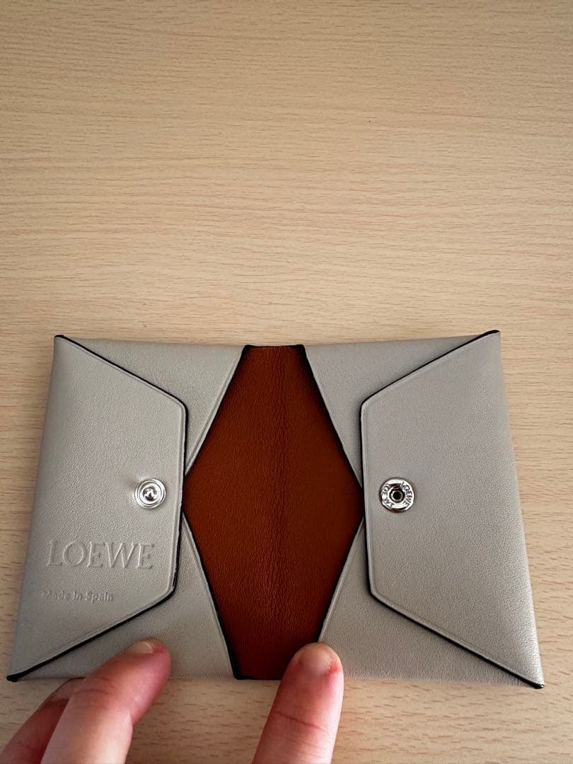 LOEWE グレー レザー 名刺入れ