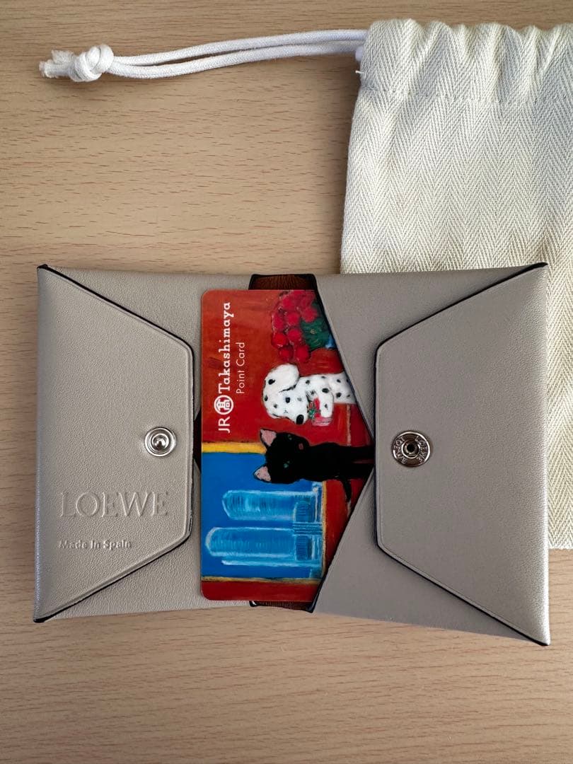 LOEWE グレー レザー 名刺入れ