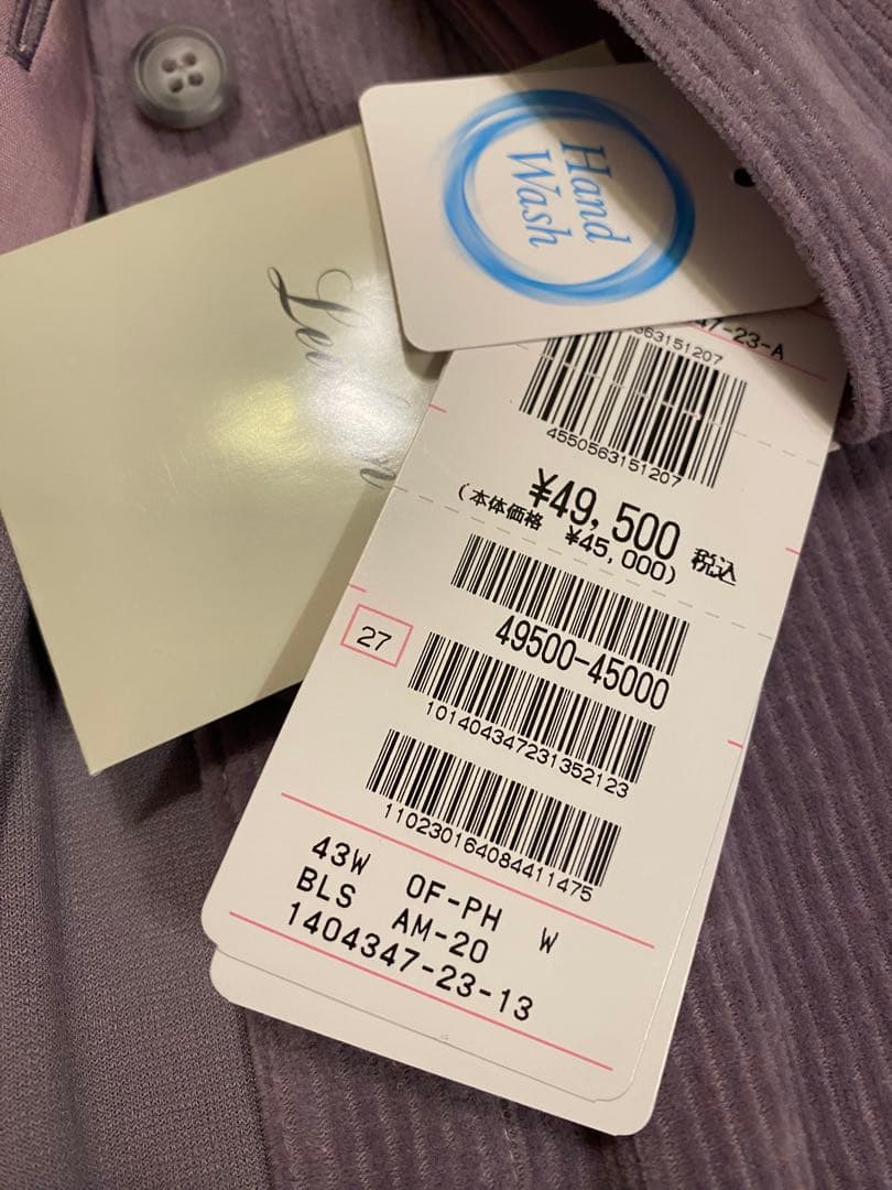 レリアン　コーデュロイ　シャツ　パープル