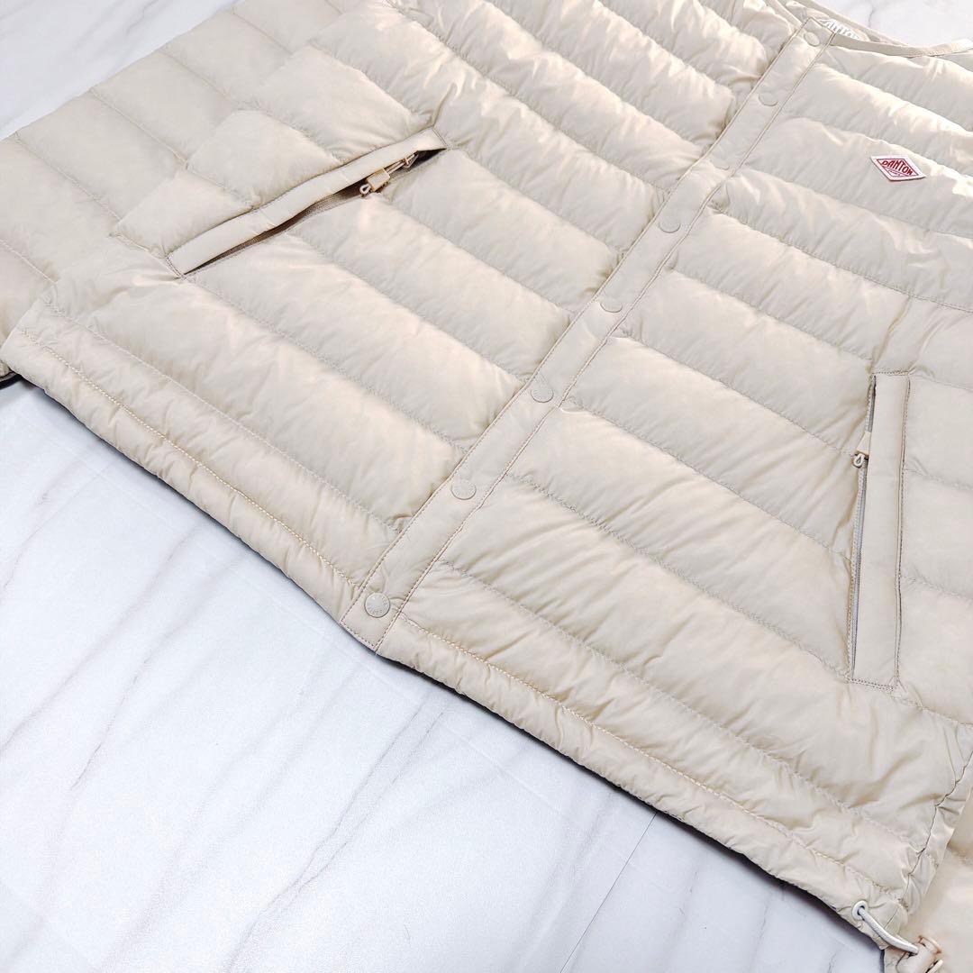 《美品》ダントン クルーネックインナーダウン オイスターホワイト Sサイズ