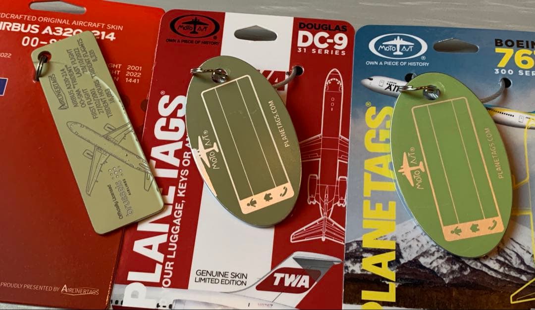 AIRDO B767 TWA DC-9 ブリュッセル A320 実機タグ セット