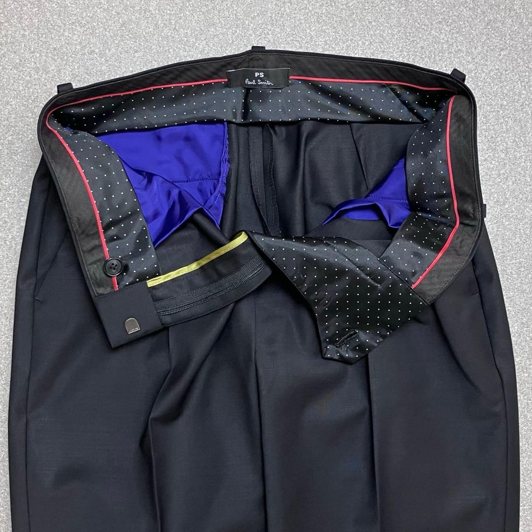 未使用級✨近年 ポールスミス パンツスーツ セットアップ はっ水加工 ドット 黒
