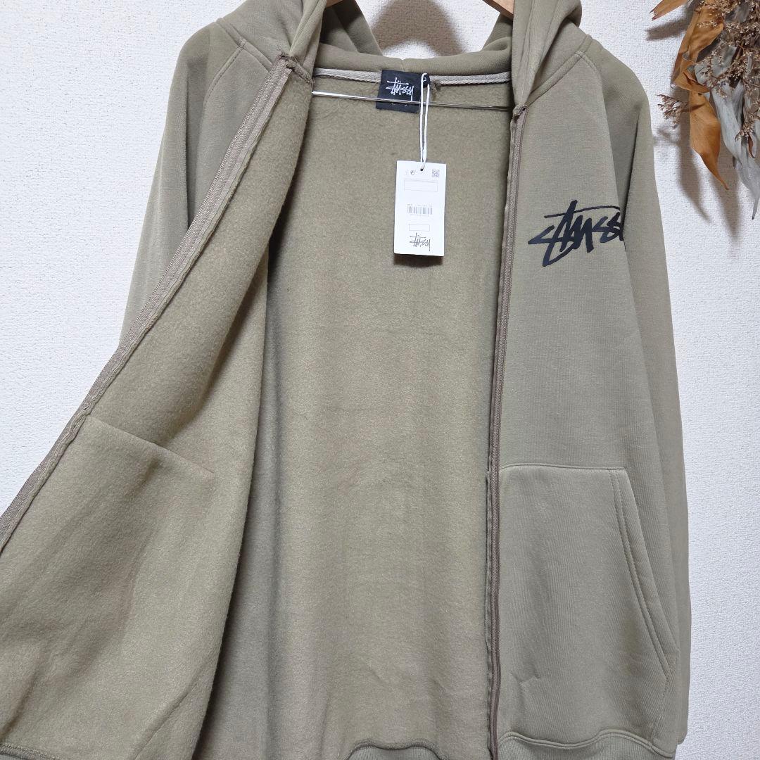 Stussy/フルジップパーカー/カーキ/ステューシー/los angeles