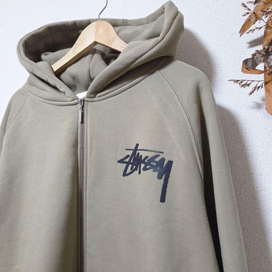 Stussy/フルジップパーカー/カーキ/ステューシー/los angeles