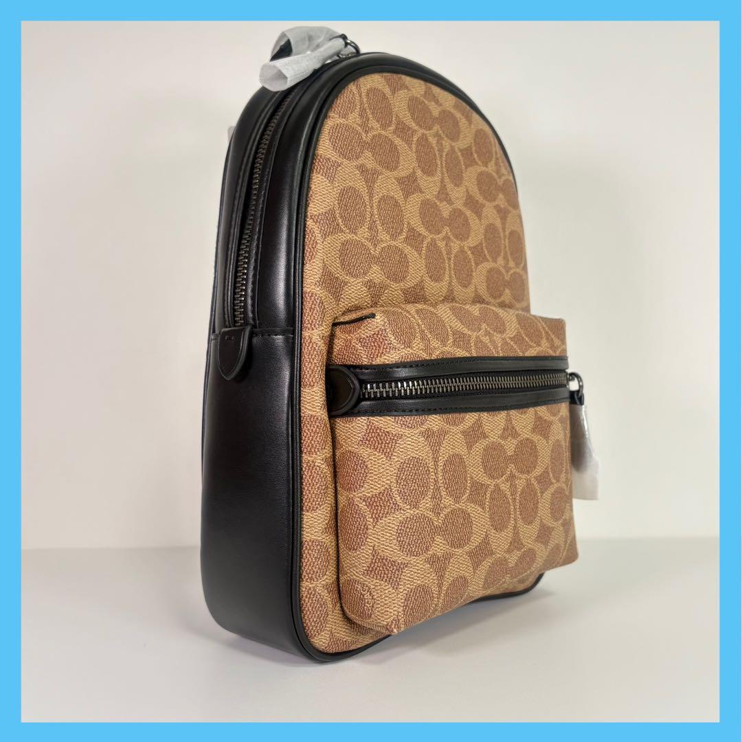 【COACH】 タグ有り チャーター ボディバッグ シグネチャー ベージュ