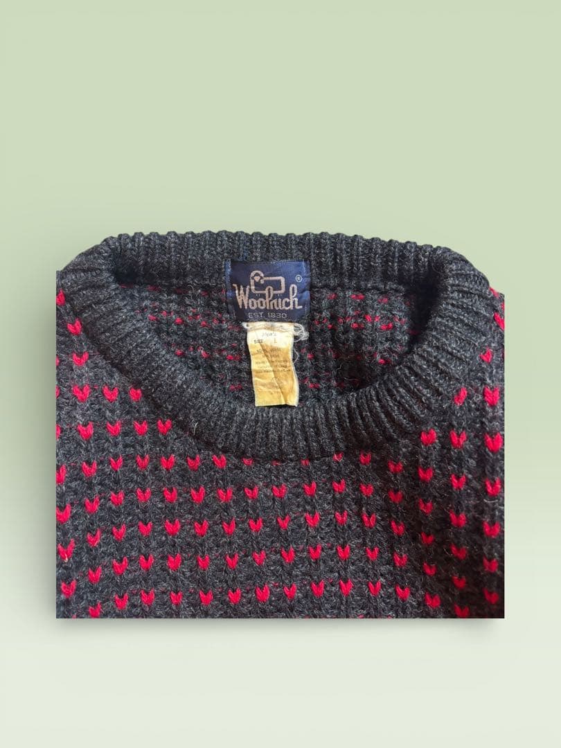 80's woolrich ウールリッチ　バーズアイニット　ヴィンテージ